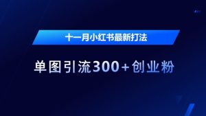 十一月小红书最新打法，单图引流300+创业粉-小本创业副业项目推荐_零成本在家赚钱项目_中赚网