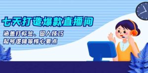 七天打造爆款直播间：涵盖打标签、留人技巧、起号逻辑等核心要点-小本创业副业项目推荐_零成本在家赚钱项目_中赚网