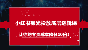 小红书聚光投放底层逻辑课，让你的客资成本降低10倍！-小本创业副业项目推荐_零成本在家赚钱项目_中赚网