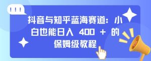 抖音与知乎蓝海赛道：小白也能日入 4张 的保姆级教程-小本创业副业项目推荐_零成本在家赚钱项目_中赚网