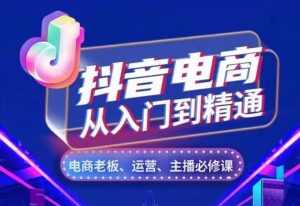 抖音电商从入门到精通，​从账号、流量、人货场、主播、店铺五个方面，全面解析抖音电商核心逻辑-小本创业副业项目推荐_零成本在家赚钱项目_中赚网