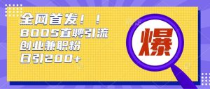 通过Boss直聘，每天轻松钓到200+多条创业大鱼的秘籍-小本创业副业项目推荐_零成本在家赚钱项目_中赚网