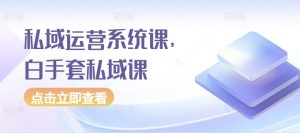 私域运营系统课，白手套私域课-小本创业副业项目推荐_零成本在家赚钱项目_中赚网