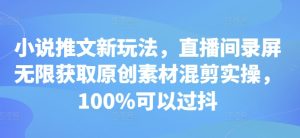 小说推文新玩法，直播间录屏无限获取原创素材混剪实操，100%可以过抖-小本创业副业项目推荐_零成本在家赚钱项目_中赚网