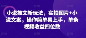 小说推文新玩法，实拍图片+小说文案，操作简单易上手，单条视频收益四位数-小本创业副业项目推荐_零成本在家赚钱项目_中赚网