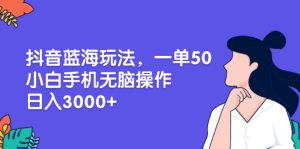 （13476期）抖音蓝海玩法，一单50，小白手机无脑操作，日入3000+-小本创业副业项目推荐_零成本在家赚钱项目_中赚网