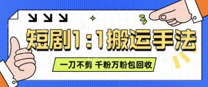 抖音短剧最新玩法，一刀不剪也能轻松过原创，一个作品3分钟，单账号收益3张，可矩阵操作-小本创业副业项目推荐_零成本在家赚钱项目_中赚网
