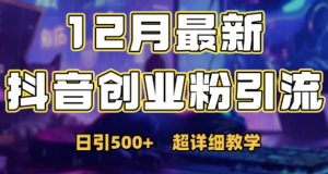 最新公开：12月份抖音日引500+创业粉秘籍-小本创业副业项目推荐_零成本在家赚钱项目_中赚网