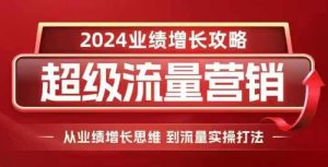 2024超级流量营销，2024业绩增长攻略，从业绩增长思维到流量实操打法-小本创业副业项目推荐_零成本在家赚钱项目_中赚网