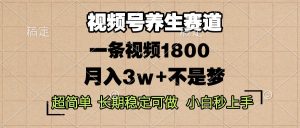 （13564期）视频号养生赛道，一条视频1800，超简单，长期稳定可做，月入3w+不是梦-小本创业副业项目推荐_零成本在家赚钱项目_中赚网