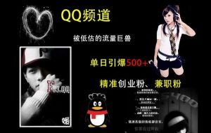 QQ频道：被低估的流量巨兽，单日引爆500+精准创业粉、兼职粉的引流秘籍-小本创业副业项目推荐_零成本在家赚钱项目_中赚网
