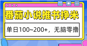 番茄小说推书赚米，单日100~200+，无脑零撸-小本创业副业项目推荐_零成本在家赚钱项目_中赚网