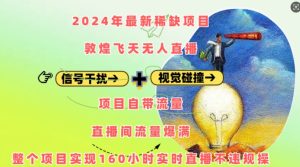 2024年最新稀缺项目敦煌飞天无人直播，项目自带流量，流量爆满，实现160小时实时直播不违规操-小本创业副业项目推荐_零成本在家赚钱项目_中赚网