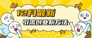 12月最新引流创业粉方法，方法非常简单，适用于多平台-小本创业副业项目推荐_零成本在家赚钱项目_中赚网