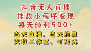 抖音无人挂机项目，轻松日入500+,挂载小程序玩法，不违规不封号，有号的一定挂起来-小本创业副业项目推荐_零成本在家赚钱项目_中赚网