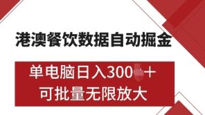 港澳餐饮数据全自动掘金，单电脑日入多张, 可矩阵批量无限操作-小本创业副业项目推荐_零成本在家赚钱项目_中赚网