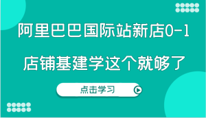 阿里巴巴国际站新店0-1，个人实践实操录制从0-1基建，店铺基建学这个就够了-小本创业副业项目推荐_零成本在家赚钱项目_中赚网