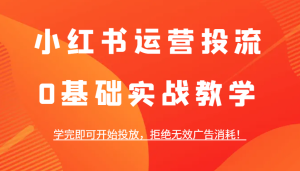 小红书运营投流，0基础实战教学，学完即可开始投放，拒绝无效广告消耗！-小本创业副业项目推荐_零成本在家赚钱项目_中赚网