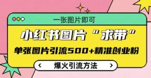 小红书图片‘求带’爆火引流法，单张图片引流500+精准创业粉-小本创业副业项目推荐_零成本在家赚钱项目_中赚网