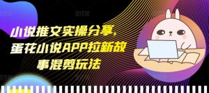 小说推文实操分享，蛋花小说APP拉新故事混剪玩法-小本创业副业项目推荐_零成本在家赚钱项目_中赚网