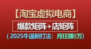 淘宝虚拟电商，2025牛逼新打法：爆款矩阵+店矩阵，月入过万-小本创业副业项目推荐_零成本在家赚钱项目_中赚网