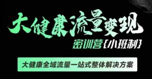 千万级大健康变现课线下课，大健康全域流量一站式整体解决方案-小本创业副业项目推荐_零成本在家赚钱项目_中赚网
