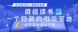 微信读书，一个隐藏的引流宝地，不为人知的小众打法，日引流300+精准创业粉，长尾流量源源不断-小本创业副业项目推荐_零成本在家赚钱项目_中赚网