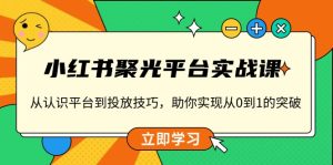 （13775期）小红书 聚光平台实战课，从认识平台到投放技巧，助你实现从0到1的突破-小本创业副业项目推荐_零成本在家赚钱项目_中赚网