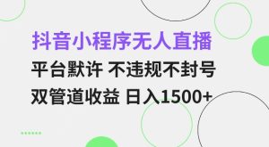抖音小程序无人直播 平台默许 不违规不封号 双管道收益 日入多张 小白也能轻松操作-小本创业副业项目推荐_零成本在家赚钱项目_中赚网
