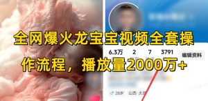 全网爆火龙宝宝视频全套操作流程，播放量2000万+-小本创业副业项目推荐_零成本在家赚钱项目_中赚网