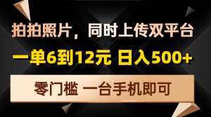（13783期）拍拍照片，同时上传双平台，一单6到12元，轻轻松松日入500+，零门槛，…-小本创业副业项目推荐_零成本在家赚钱项目_中赚网