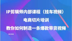 IP剪辑师内部课程（挂车视频），电商切片培训，教你如何制造一条爆款带货视频（更新）-小本创业副业项目推荐_零成本在家赚钱项目_中赚网