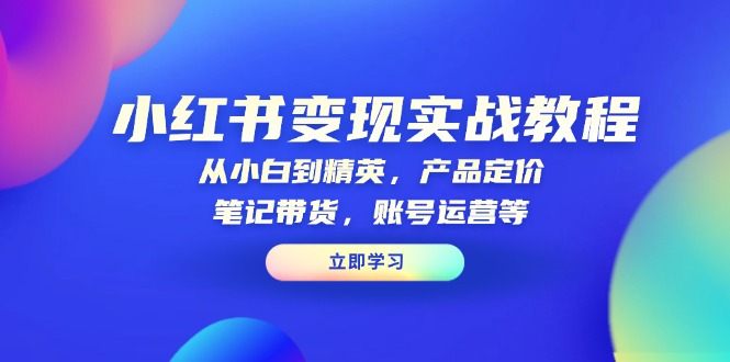 （13923期）小红书变现实战教程：从小白到精英，产品定价，笔记带货，账号运营等-小本创业副业项目推荐_零成本在家赚钱项目_中赚网