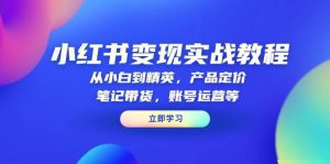 小红书变现实战教程：从小白到精英，产品定价，笔记带货，账号运营等-小本创业副业项目推荐_零成本在家赚钱项目_中赚网