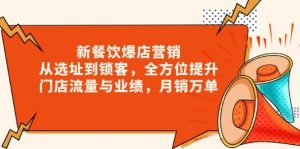 新餐饮爆店营销，从选址到锁客，全方位提升门店流量与业绩，月销万单-小本创业副业项目推荐_零成本在家赚钱项目_中赚网