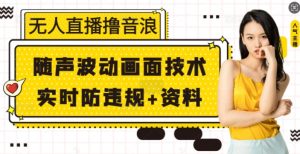 无人直播撸音浪+随声波动画面技术+实时防违规+资料-小本创业副业项目推荐_零成本在家赚钱项目_中赚网