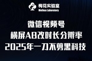 梅花实验室2025视频号最新一刀不剪黑科技，宽屏AB画中画+随机时长+帧率融合玩法-小本创业副业项目推荐_零成本在家赚钱项目_中赚网