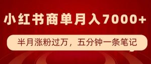 小红书商单最新玩法，半个月涨粉过万，五分钟一条笔记，月入7000+-小本创业副业项目推荐_零成本在家赚钱项目_中赚网