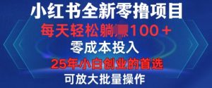 小红书全新纯零撸项目，只要有号就能玩，可放大批量操作，轻松日入100+-小本创业副业项目推荐_零成本在家赚钱项目_中赚网