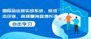 国际站运营实战系统：低成本获客，高质量询盘增长课-小本创业副业项目推荐_零成本在家赚钱项目_中赚网