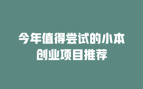 今年值得尝试的小本创业项目推荐-小本创业副业项目推荐_零成本在家赚钱项目_中赚网
