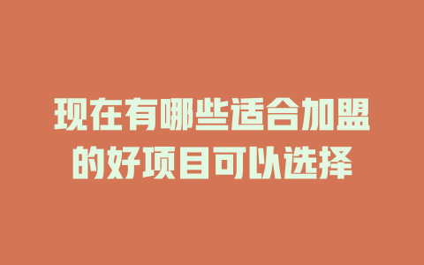 现在有哪些适合加盟的好项目可以选择-小本创业副业项目推荐_零成本在家赚钱项目_中赚网