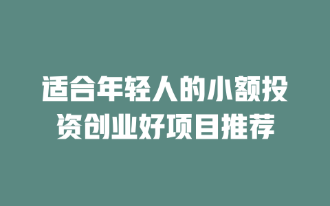 适合年轻人的小额投资创业好项目推荐-小本创业副业项目推荐_零成本在家赚钱项目_中赚网