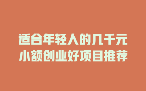 适合年轻人的几千元小额创业好项目推荐-小本创业副业项目推荐_零成本在家赚钱项目_中赚网