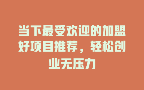 当下最受欢迎的加盟好项目推荐，轻松创业无压力-小本创业副业项目推荐_零成本在家赚钱项目_中赚网