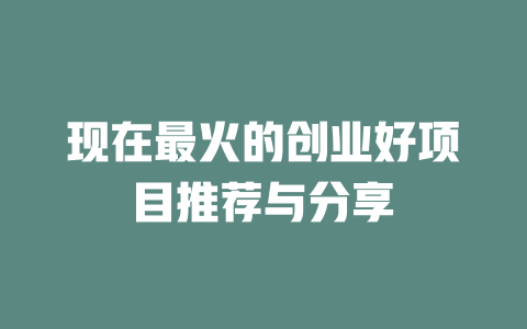 现在最火的创业好项目推荐与分享-小本创业副业项目推荐_零成本在家赚钱项目_中赚网