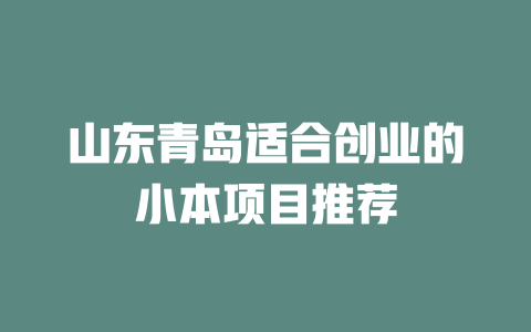 山东青岛适合创业的小本项目推荐-小本创业副业项目推荐_零成本在家赚钱项目_中赚网
