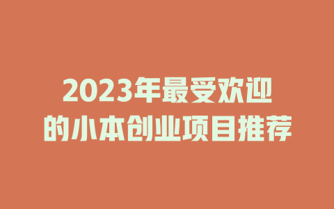 2023年最受欢迎的小本创业项目推荐-小本创业副业项目推荐_零成本在家赚钱项目_中赚网