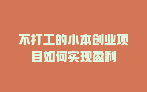 不打工的小本创业项目如何实现盈利-小本创业副业项目推荐_零成本在家赚钱项目_中赚网