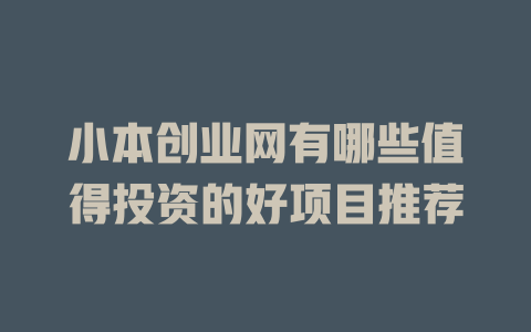 小本创业网有哪些值得投资的好项目推荐-小本创业副业项目推荐_零成本在家赚钱项目_中赚网